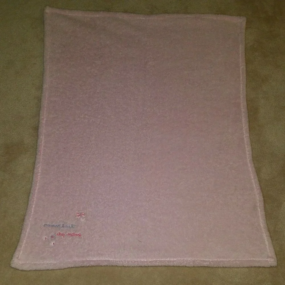Thank Heaven For Little Girls Pink Blanket AS IS
